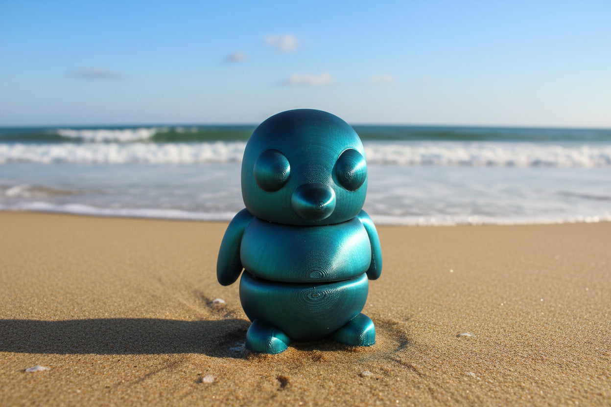 3D Medium Fidget Gippy Penguin EMERALD