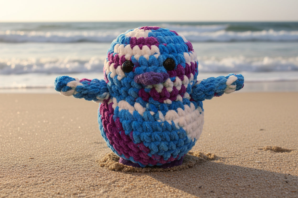 Handmade Penguin Plushie FROZEN BLUEBERRY
