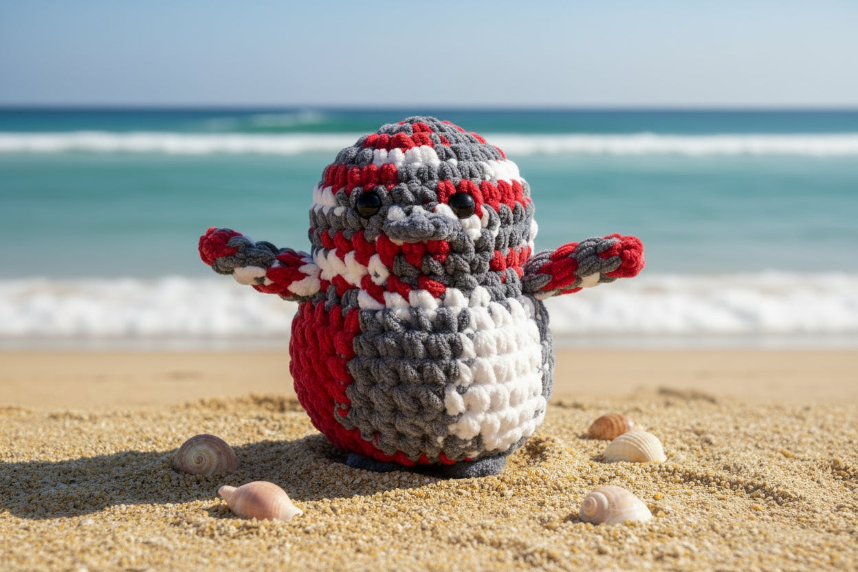 Handmade Penguin Plushie RUBY STONE