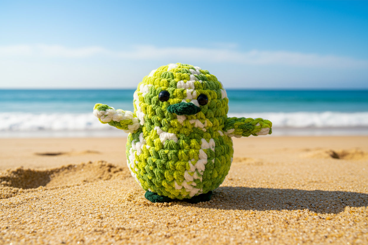 Handmade Penguin Plushie LEMONADE LIME