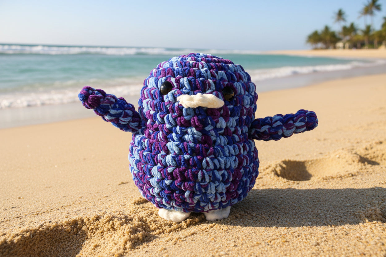 Handmade Penguin Plushie PURPLE SAPPHIRE