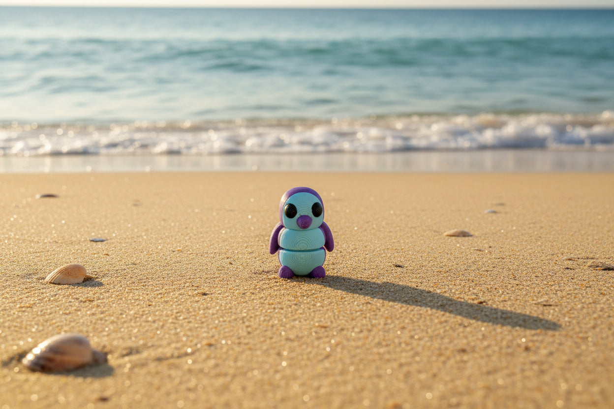 3D Mini Penguins PURPLE & BLUE