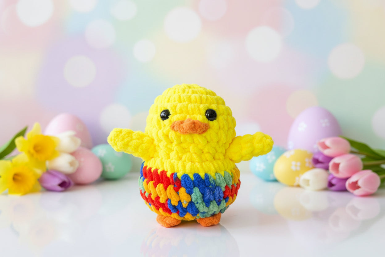Handmade Penguin Plushie EASTER CONFETTI CHICK