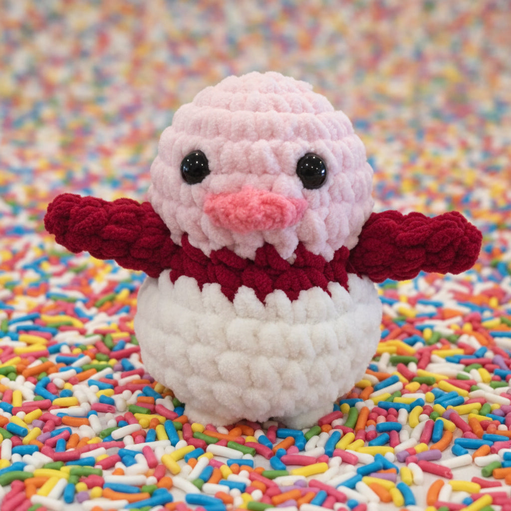 Handmade Penguin Plushie STRAWBERRY & RED VELVET CUPCAKE