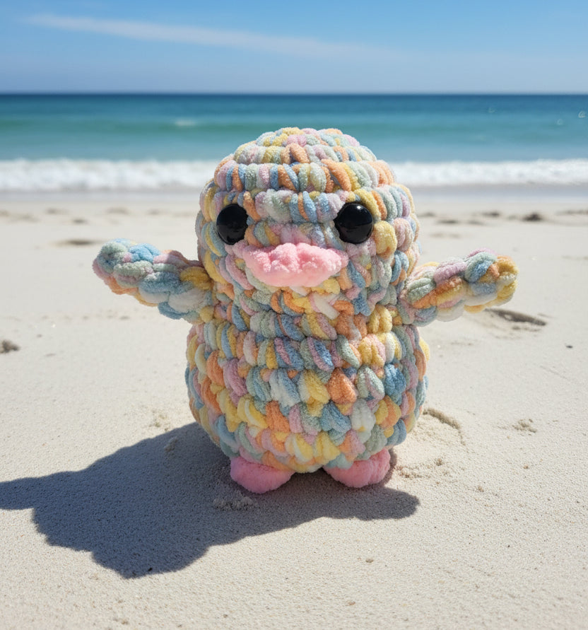 Handmade Plushie Penguin CHUBBY BABY TOASTED MARSHMALLOW