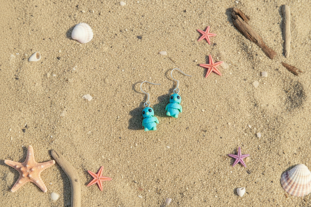 Cutie Pie Penguin Earrings CORAL