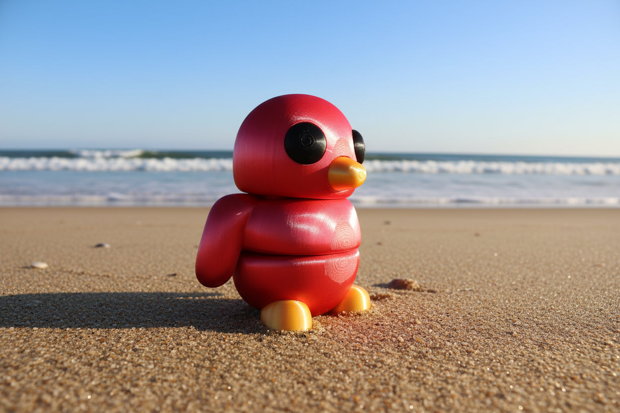 3D Medium Fidget Gippy Penguin RED