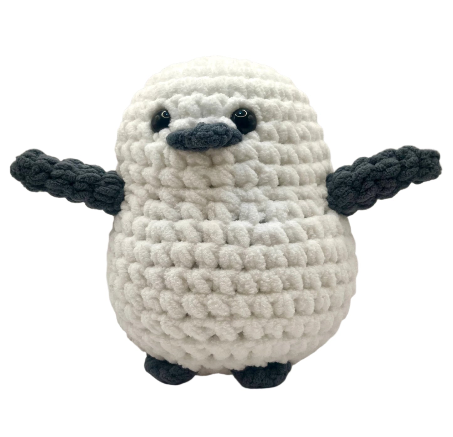 Handmade Penguin Plushie SNOW WHITE + GRAPHITE