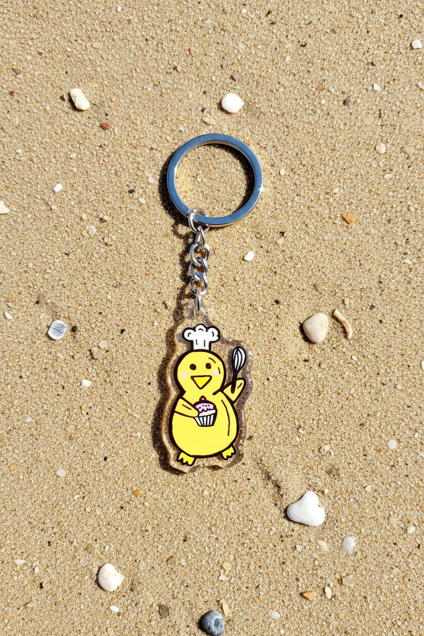 Hand-Drawn Acrylic Penguin Keychains CHEF PENGY