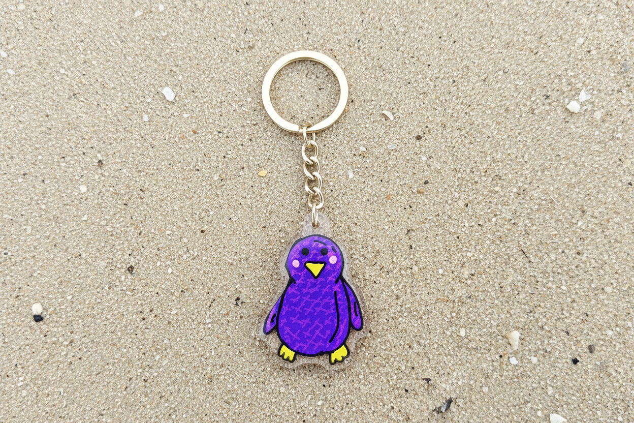 Hand-Drawn Acrylic Penguin Keychains CROCHET PENGY