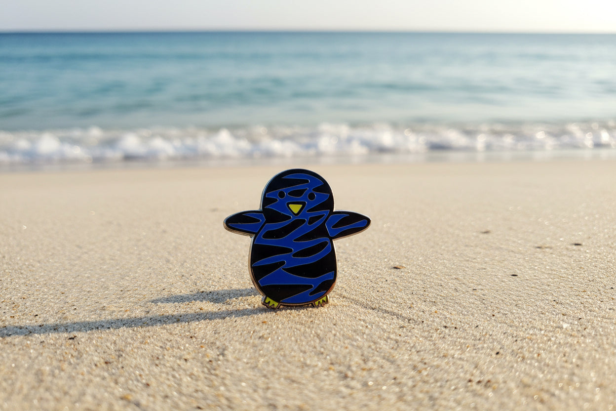 Hand-Drawn Hard Enamel Penguin Pins DARK BLUE