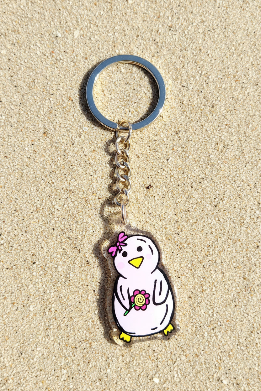 Hand-Drawn Acrylic Penguin Keychains LITTLE BOW PENGY