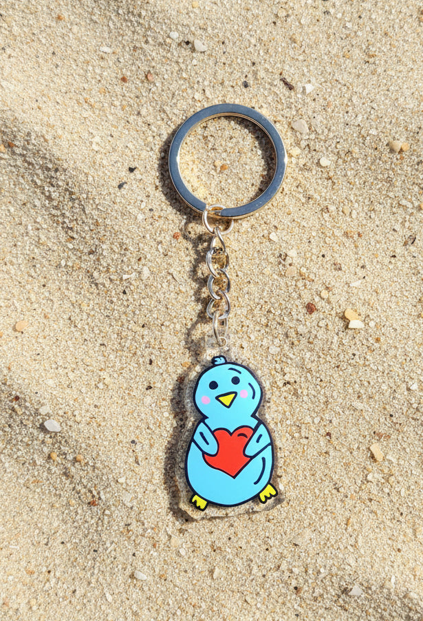Hand-Drawn Acrylic Penguin Keychains LOVE PENGY