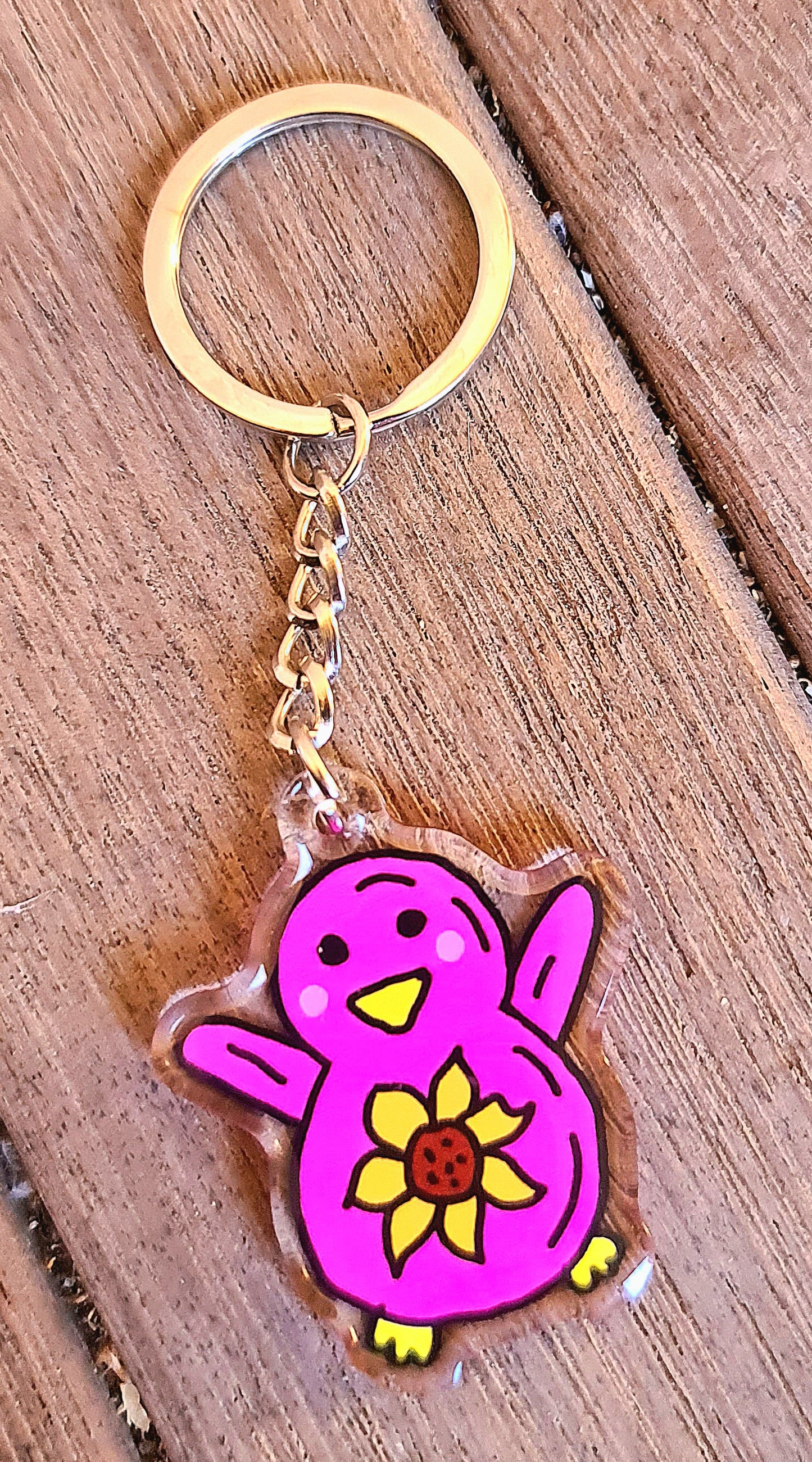 Hand-Drawn Acrylic Penguin Keychains SUNFLOWER PENGY