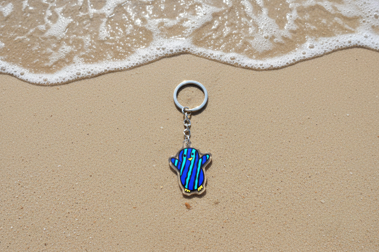 Hand-Drawn Acrylic Penguin Keychains WAVE PENGY