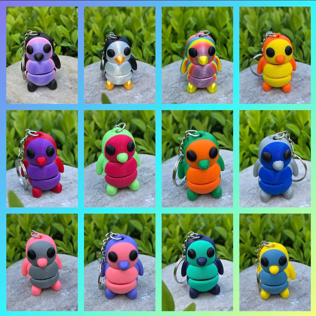 3D FIDGET PENGUIN KEYCHAINS