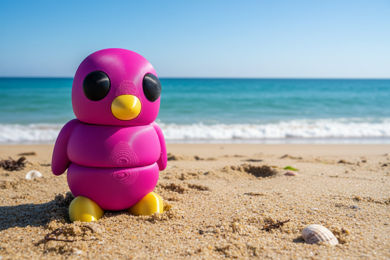 3D Medium Fidget Gippy Penguin PINK