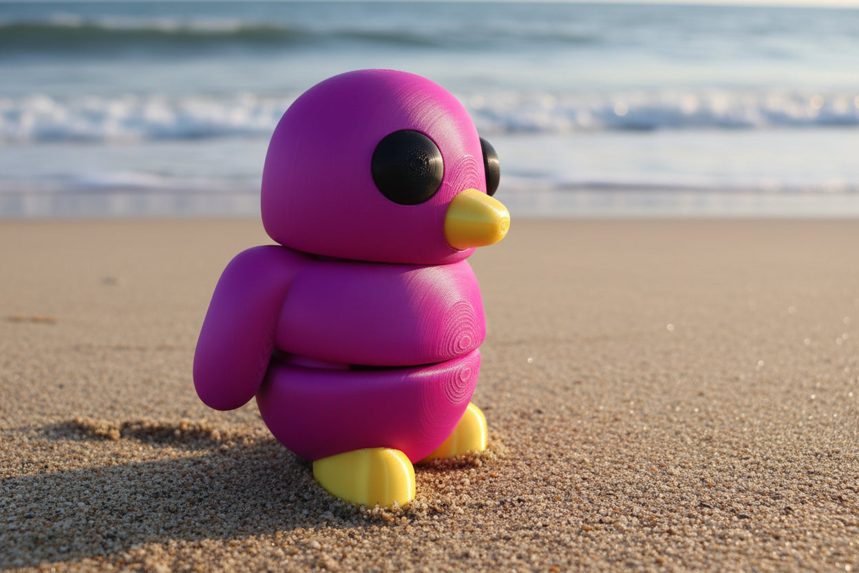 3D Medium Fidget Gippy Penguin PINK