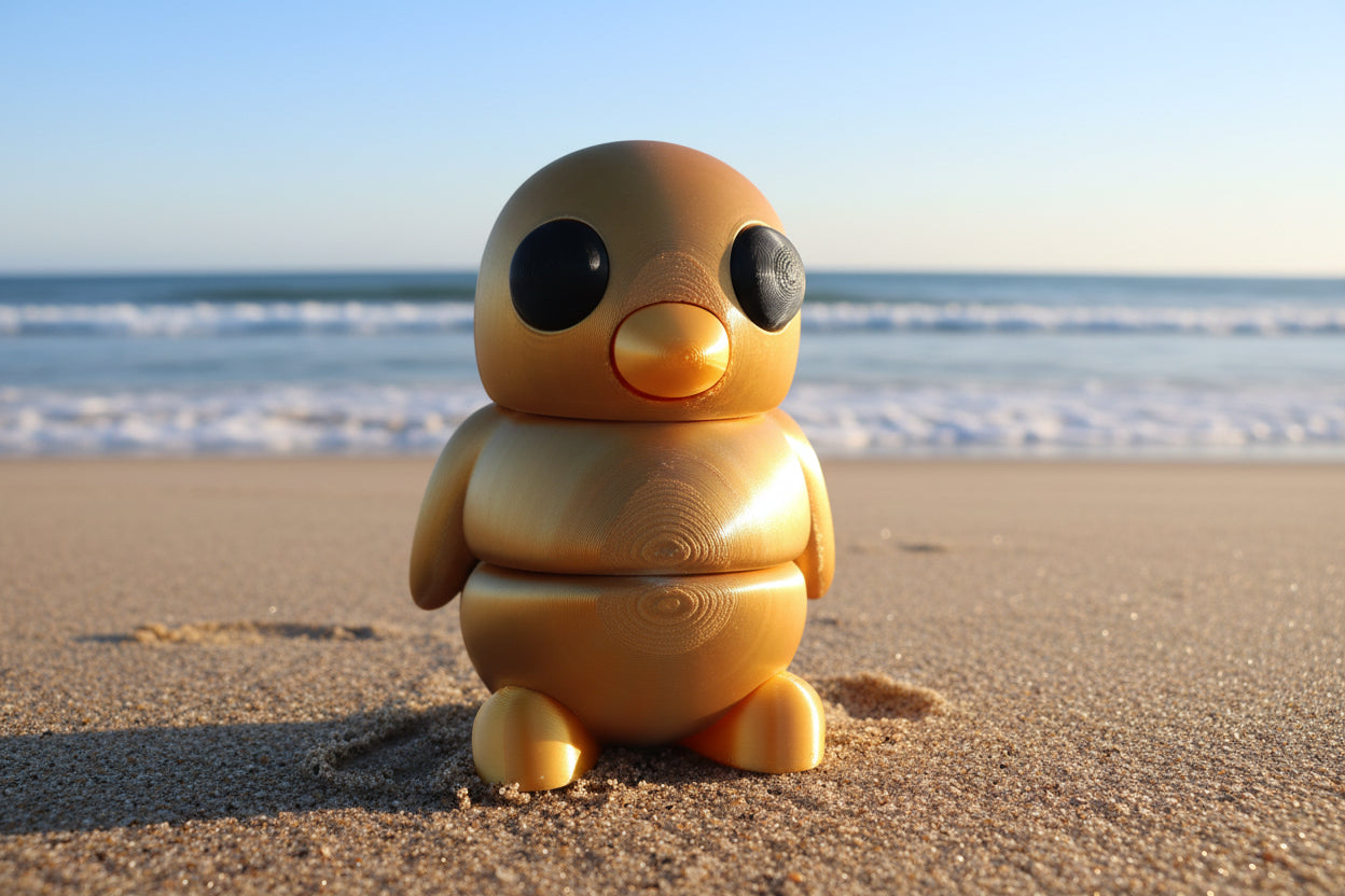 3D Medium Fidget Gippy Penguin GOLD