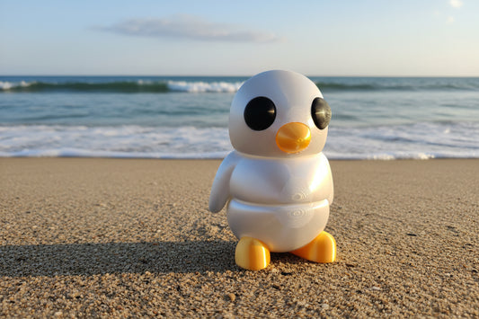 3D Medium Fidget Gippy Penguin WHITE