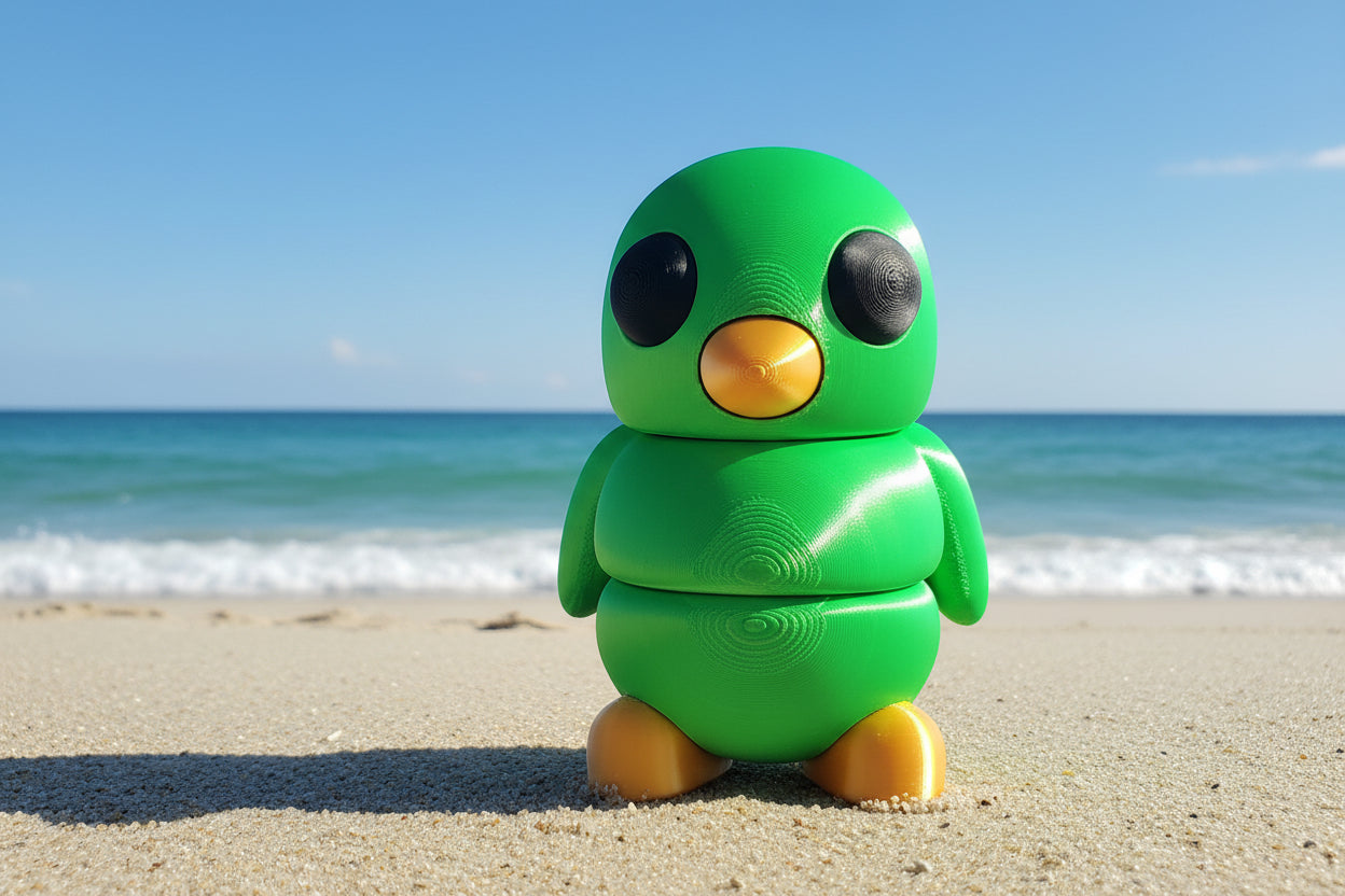 3D Medium Fidget Gippy Penguin GREEN