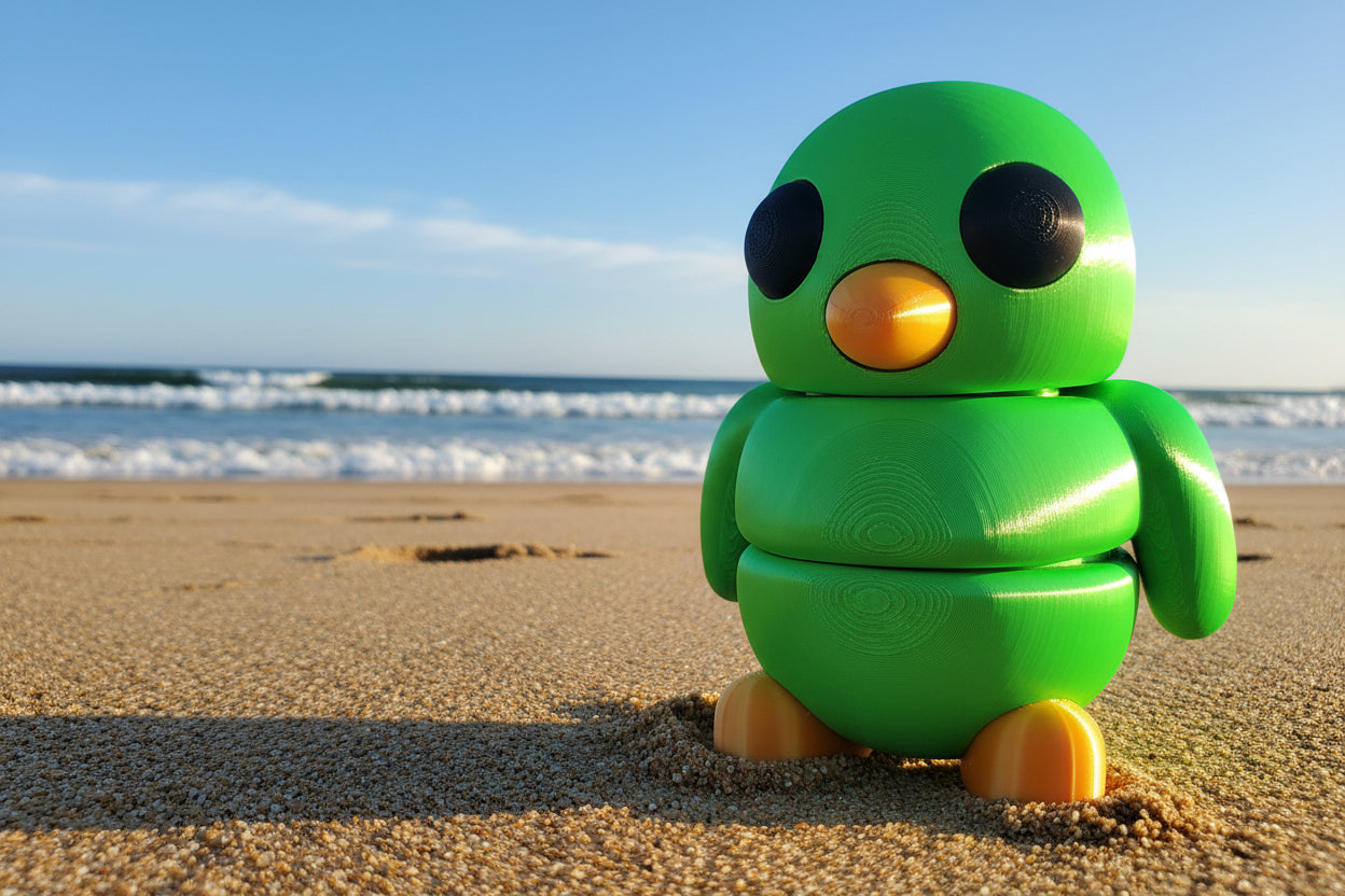 3D Medium Fidget Gippy Penguin GREEN