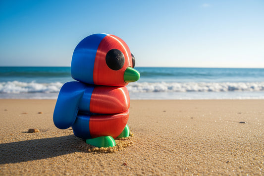 3D Medium Fidget Gippy Penguin BLUE + GREEN + RED