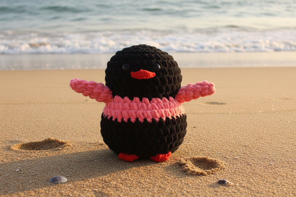 Handmade Penguin Plushie STRAWBERRY OREO