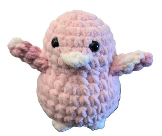 Handmade Penguin Plushie BABY PINK + PINK GRADIENT + SNOW WHITE