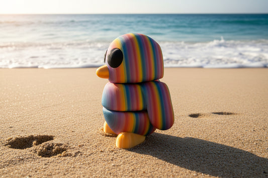 3D Medium Fidget Gippy Penguin RAINBOW