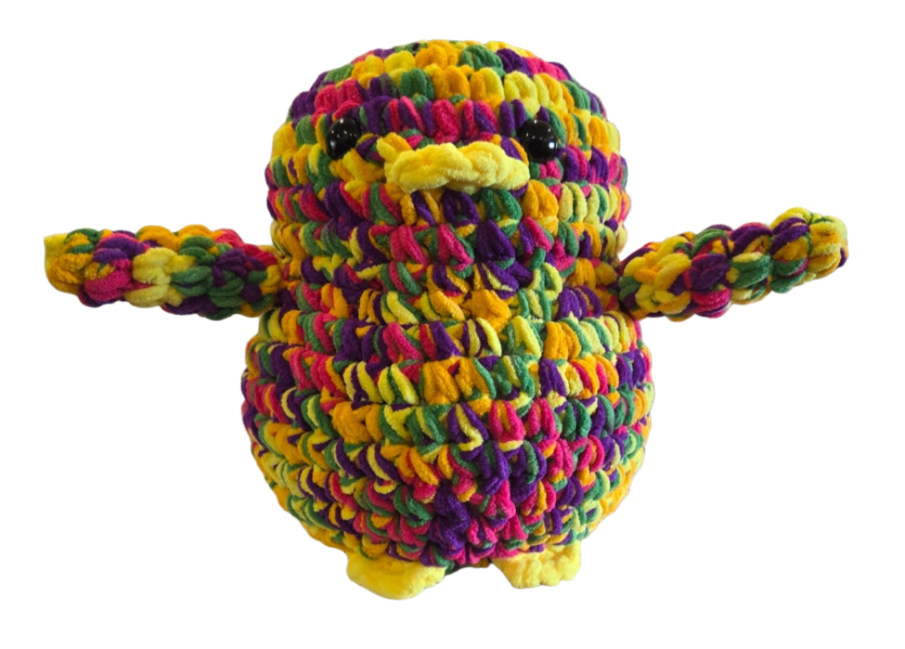 Handmade Penguin Plushie MARDI GRAS