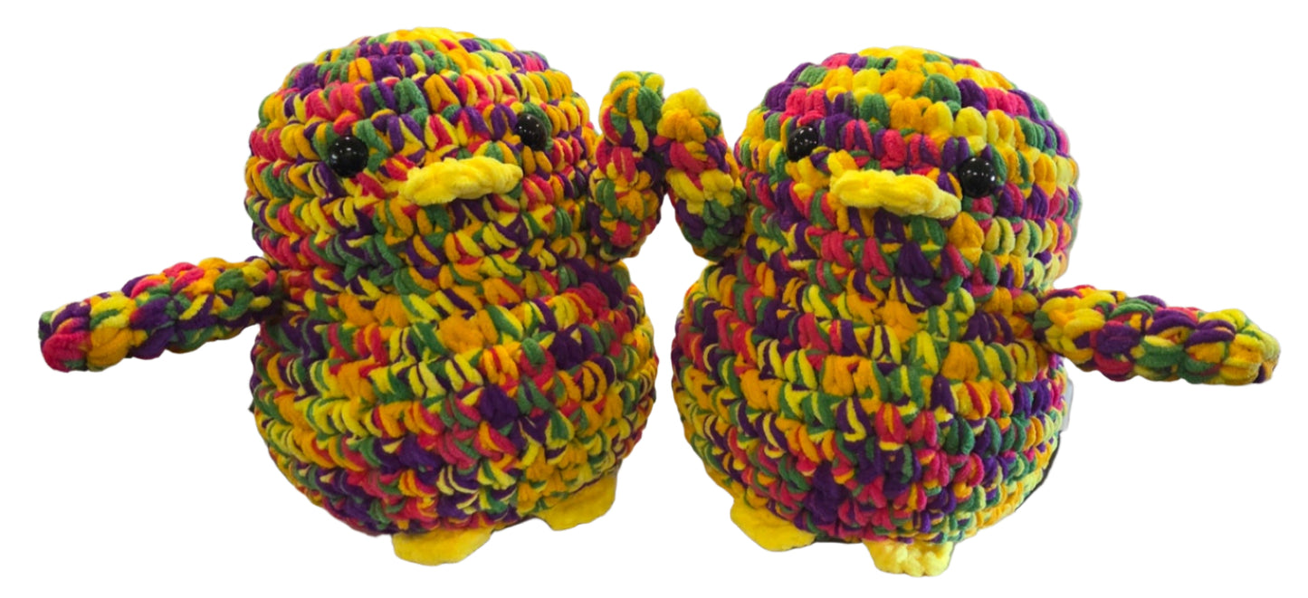 Handmade Penguin Plushie MARDI GRAS