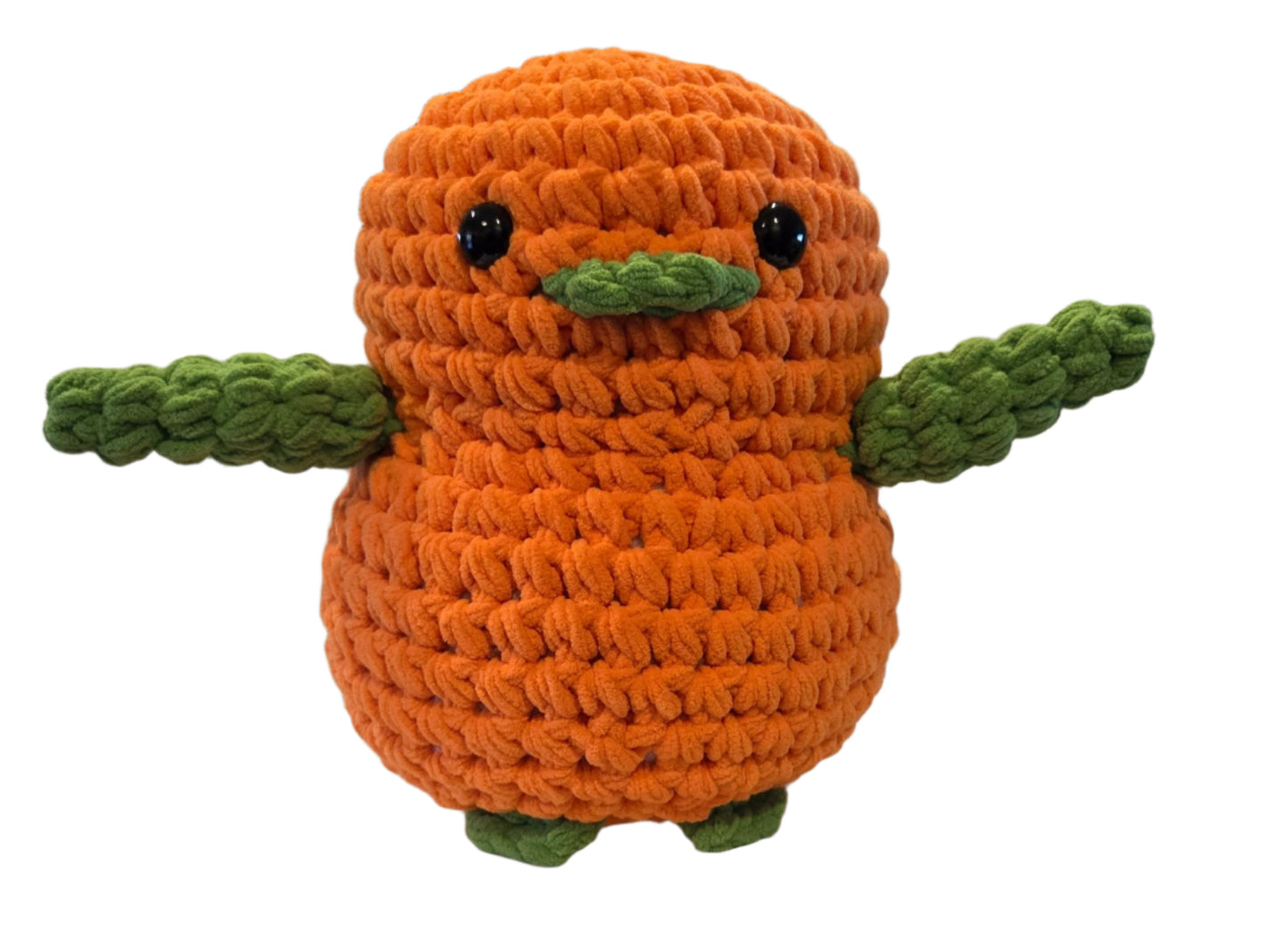 Handmade Penguin Plushie ORANGE + APPLE GREEN