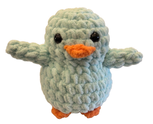Handmade Penguin Plushie BABY BLUE + ORANGE