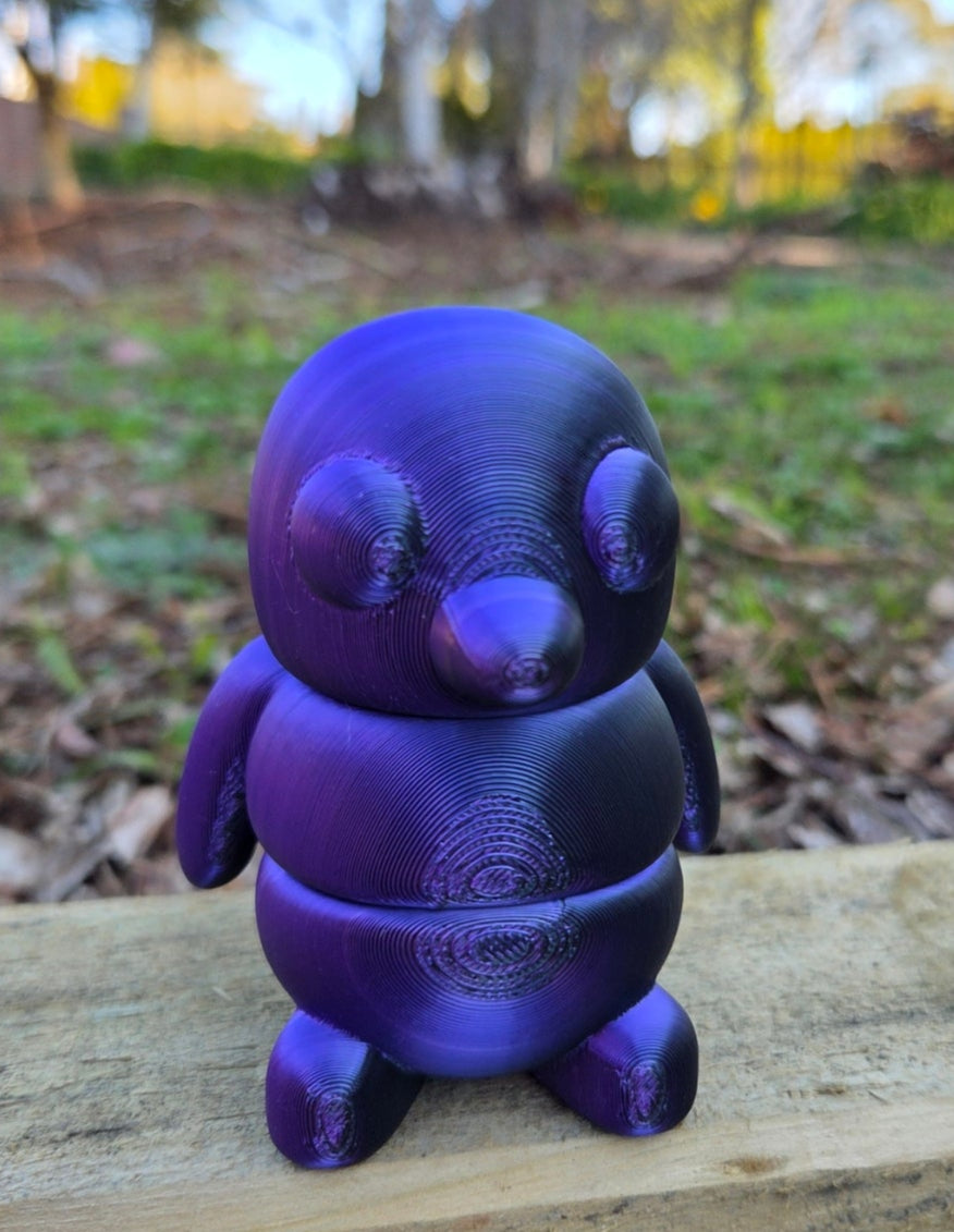 3D Baby Fidget Gippy Penguin METALLIC