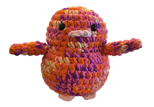 Handmade Penguin Plushie AUTUMN ROSEPINK + PEACH PINK