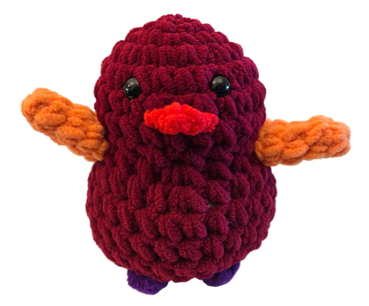 Handmade Penguin Plushie DEEP RED