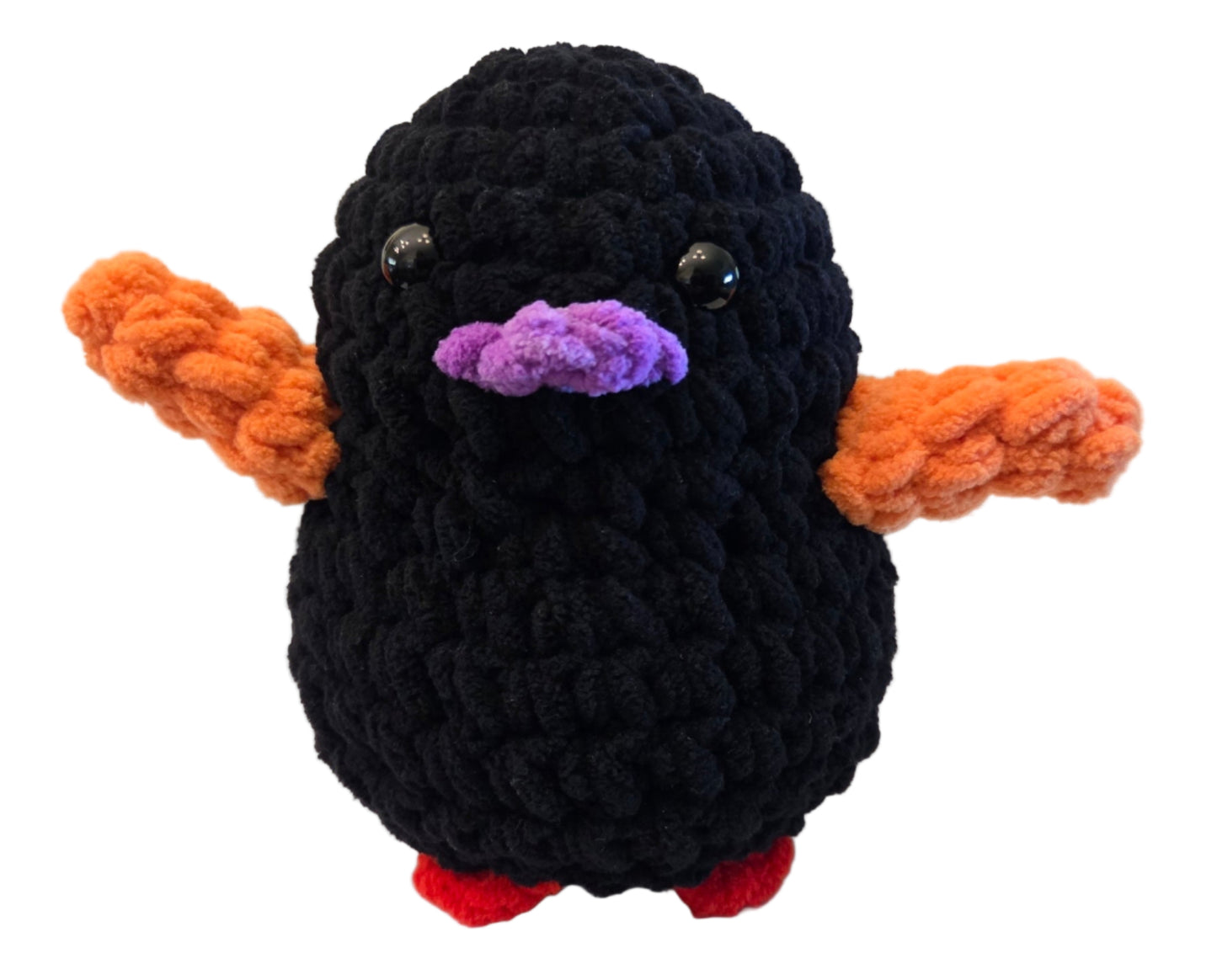 Handmade Penguin Plushie BLACK PUMPKIN