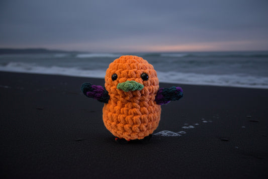 Handmade Penguin Plushie HALLOWEEN PUMPKIN