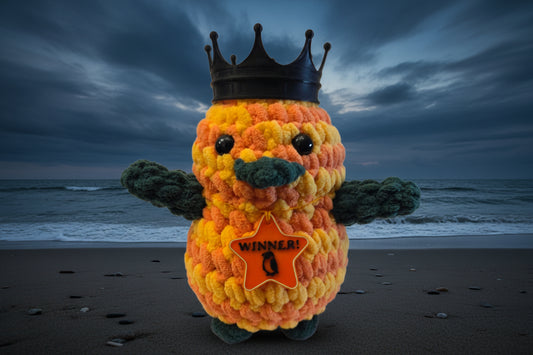 Handmade Penguin Plushie TRADITIONAL PUMPKIN