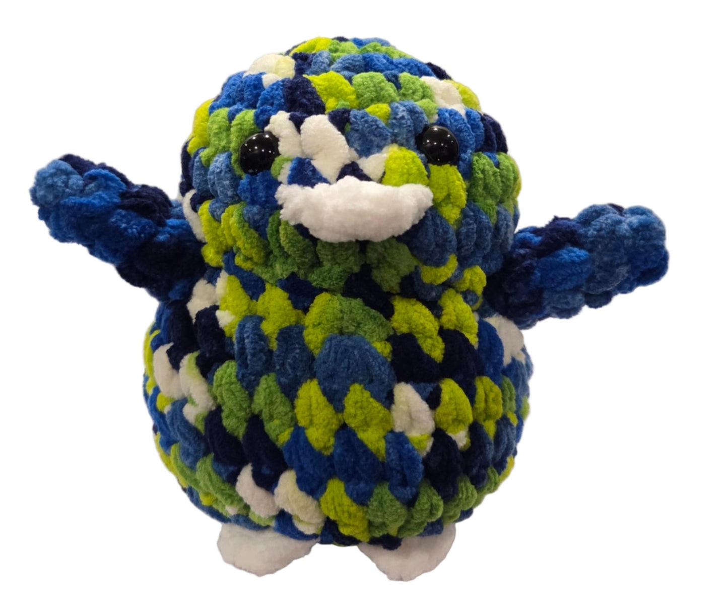 Handmade Penguin Plushie LEMONADE LIME + DEEP BLUE SEA