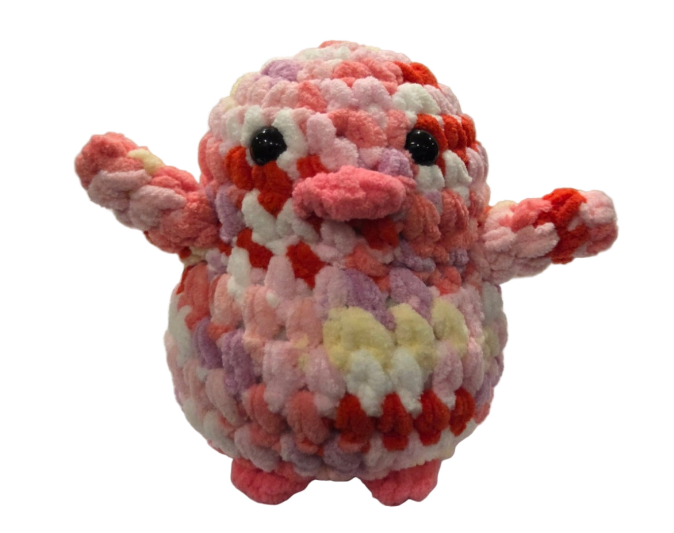 Handmade Penguin Plushie Pink Gradient + Strawberry Shortcake