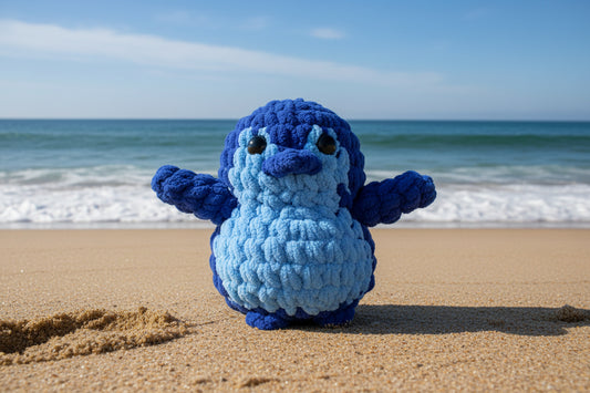 Handmade Penguin Plushie TUMMY BLUEBERRY