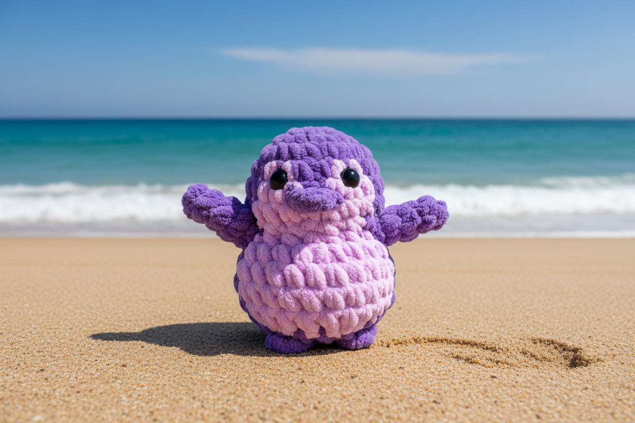Handmade Penguin Plushie TUMMY GRAPE