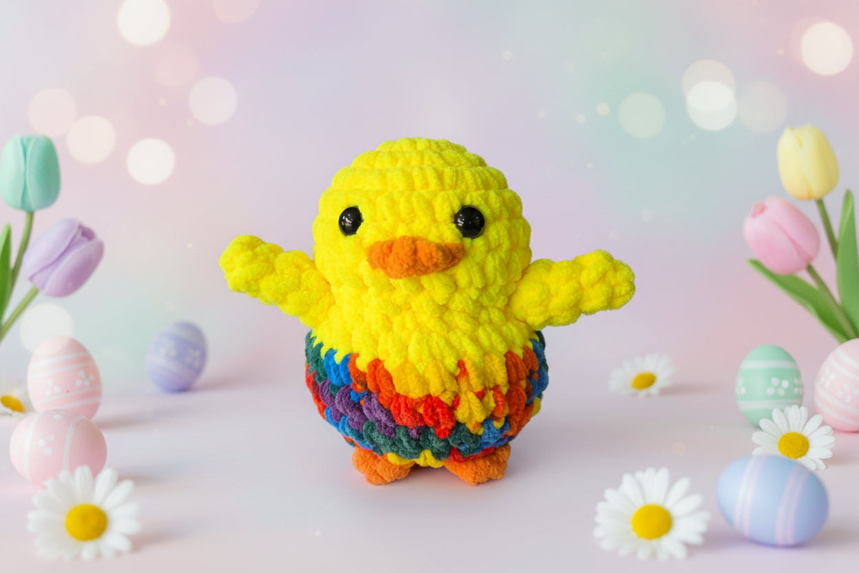 Handmade Penguin Plushie EASTER SKITTLES CHICK
