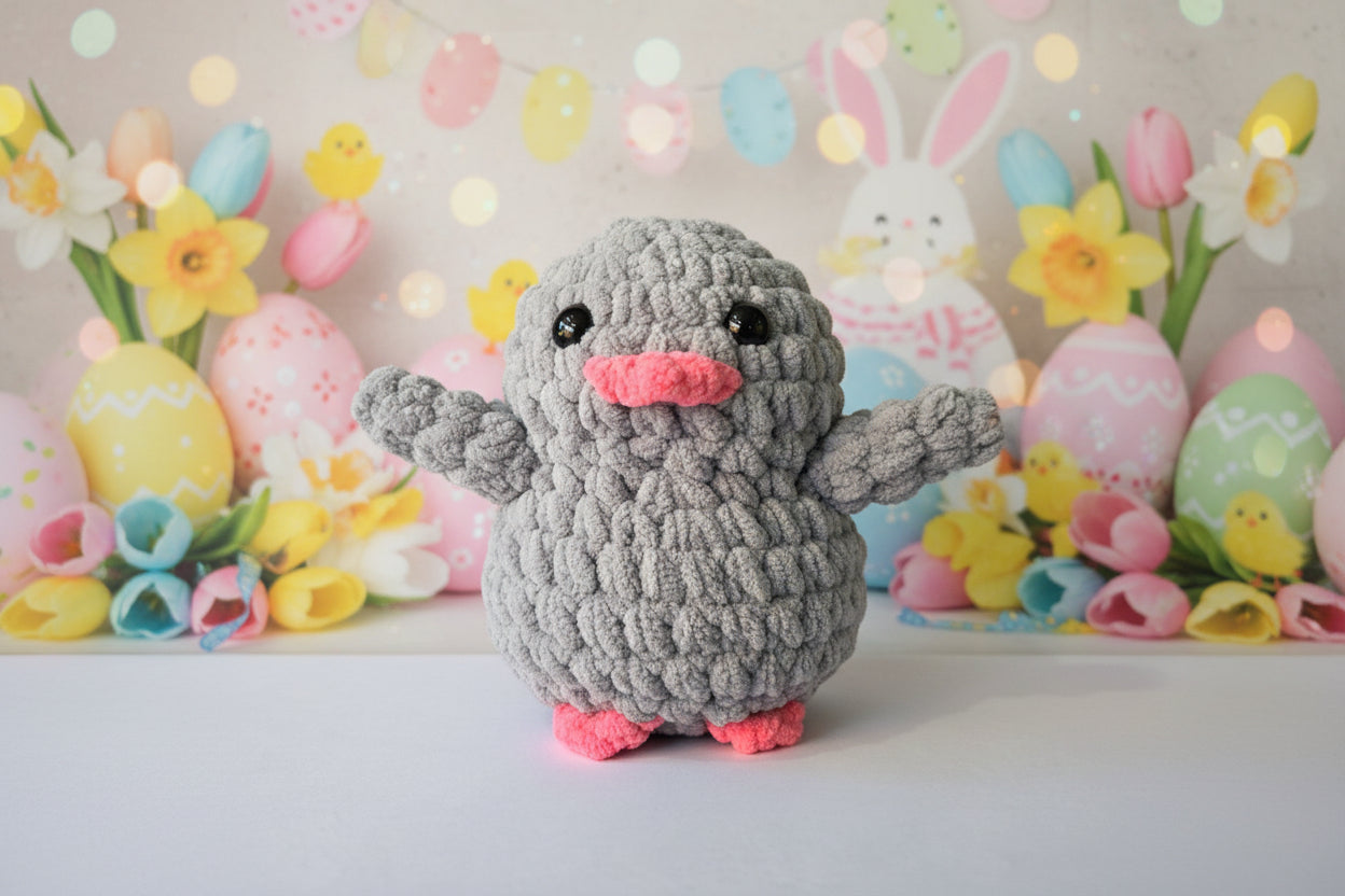 Handmade Penguin Plushie EASTER GREY BUNNY