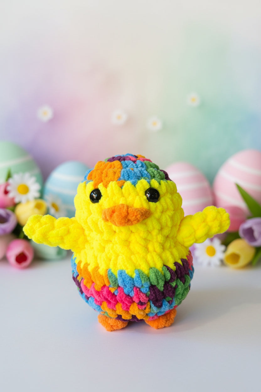 Handmade Penguin Plushie EASTER RAINBOW SHERBET CHICK