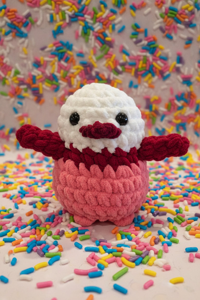 Handmade Penguin Plushie RED VELVET CUPCAKE