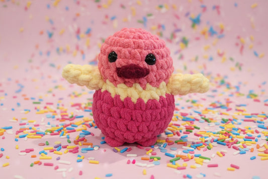 Handmade Penguin Plushie ICED PINK CUPCAKE