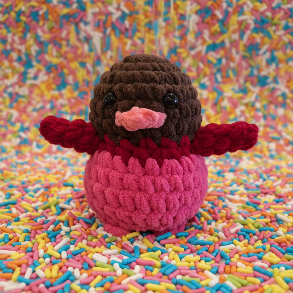 Handmade Penguin Plushie CHOC VELVET CUPCAKE